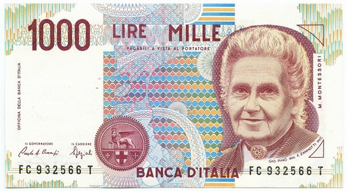 1000 lire maria montessori - lire,