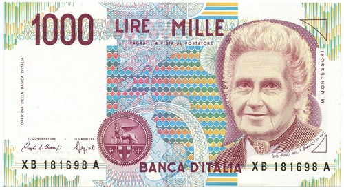 1000 lire maria - lire, montessori