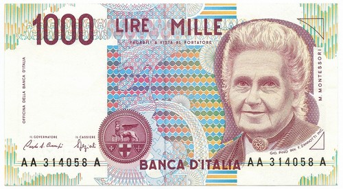 1000 lire maria montessori - maria,