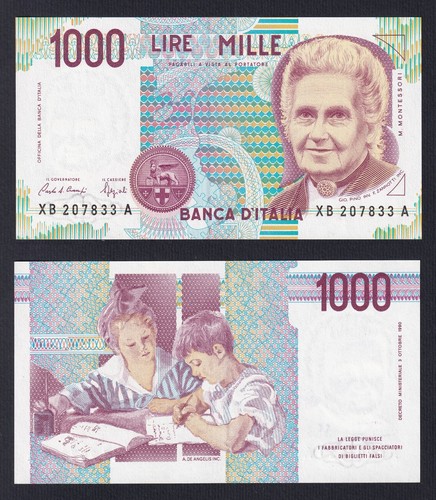Banknote italy 1000 lire - banknote,