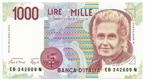 1000 lire maria - maria, montessori