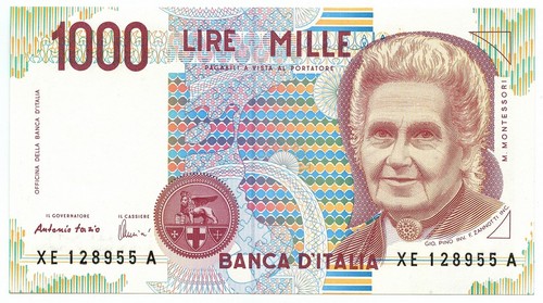 1000 lire maria - lire, montessori