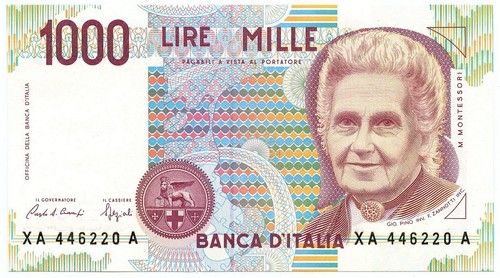 1000 lire maria - lire, montessori