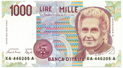 1000 lire maria - 1000, montessori