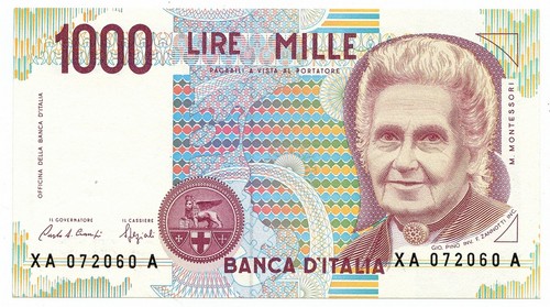 1000 lire maria montessori - lire,