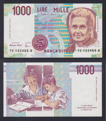 Italy 1000 lire - italy, montessori