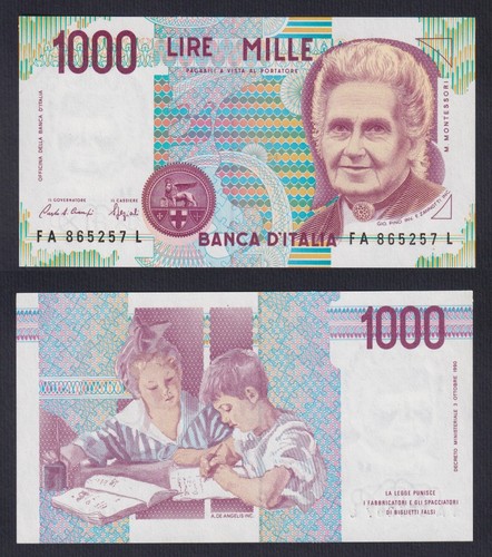 Banknote italy 1000 lire - banknote,