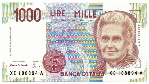 1000 lire maria montessori - lire,