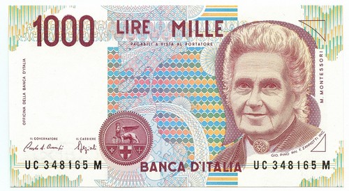 1000 lire maria montessori - lire,