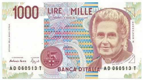 1000 lire maria montessori - lire,