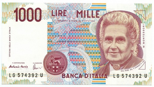 1000 lire maria montessori - lire,