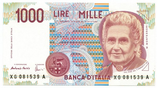 1000 lire maria - maria, montessori