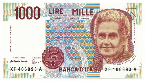 1000 lire maria - lire, montessori