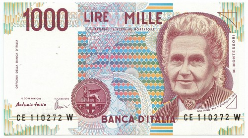1000 lire maria - lire, montessori