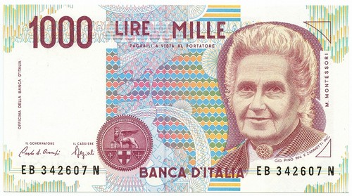 1000 lire maria montessori - lire,