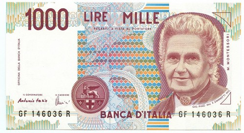 1000 lire maria montessori - lire,