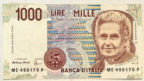 Italy montessori 1000 lire - -,