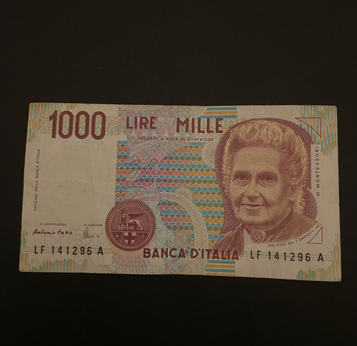 1000 lire montessori - lire, m.