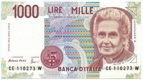 1000 lire maria montessori - maria,