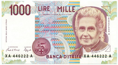1000 lire maria - maria, montessori