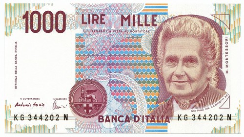 1000 lire maria - maria, montessori