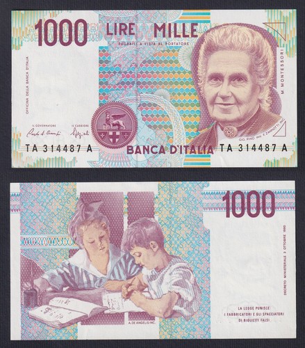 Banknote italy 1000 lire - banknote,