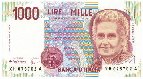 1000 lire maria montessori - lire,