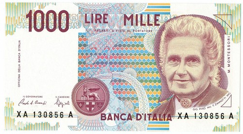 1000 lire maria - lire, montessori