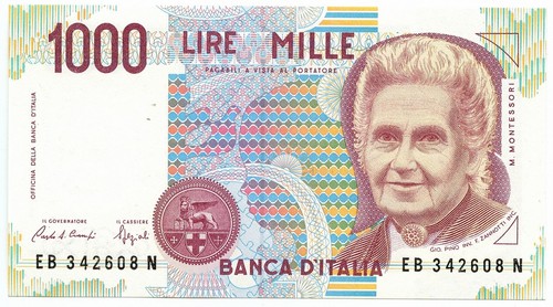 1000 lire maria montessori - maria,